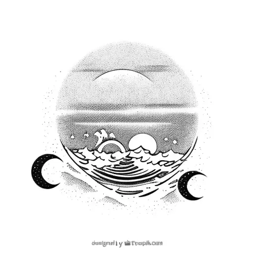 Forest Beach Surf Water Moon