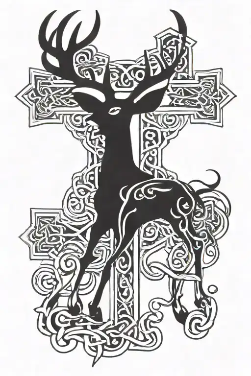 Cross Of St Patrick Celtic Nots Deer Of Kerry