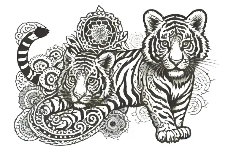 Tiger Cub Include Mandalas