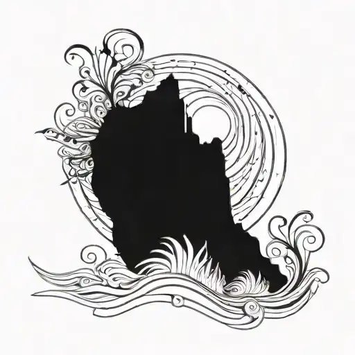 Waterfall Sunset Sky