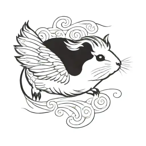 Whymsical Guinea Pig Flying