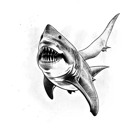 Great White Shark Top View