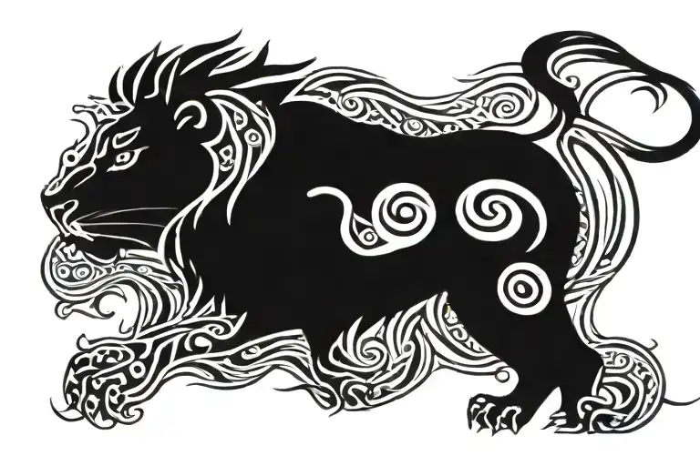 Leo Fire Lion Tattoo Design Inspired