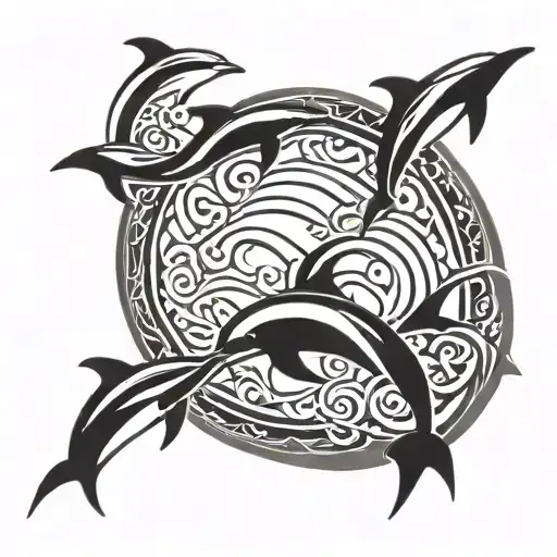 Dolphins Forming Sun