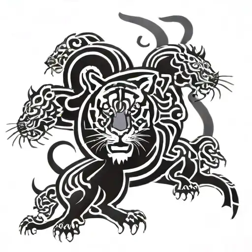 Rat And Tiger Chinese Sign Formed