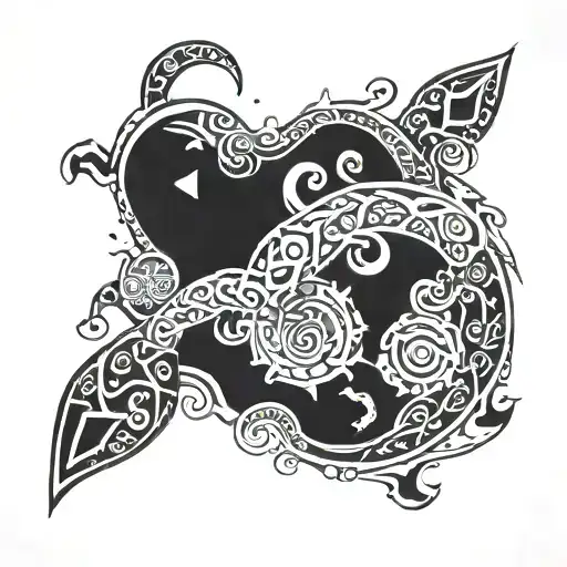 Fetus With Nordic Signs Intertwined With Elements