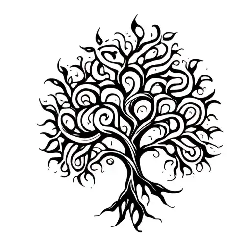 Psychedelic Tree Intertwined