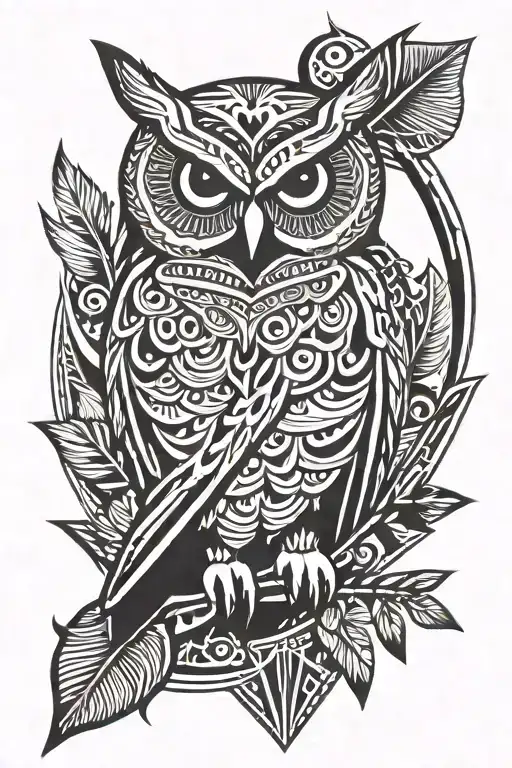 Owl Sitting On Arrow