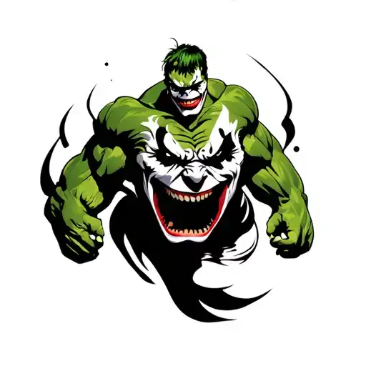 Grey Hulk Joker Face