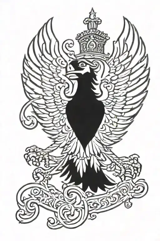 Polish Eagle Tattoo Featuring Roman Symbols
