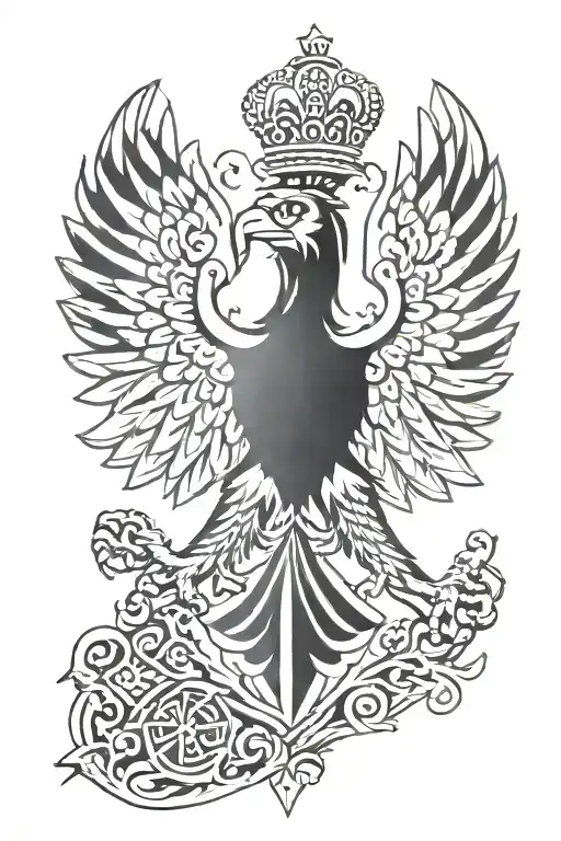Polish Eagle Tattoo Featuring Roman Symbols