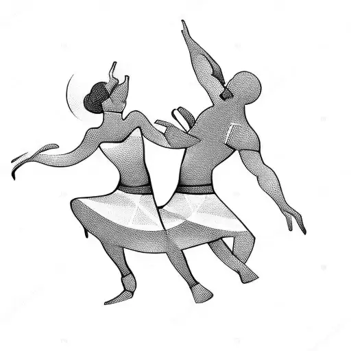 Dance Couple Abstract Line Art