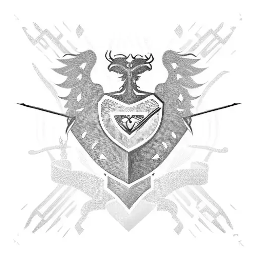 Cyber Sigil Heart With A Sword