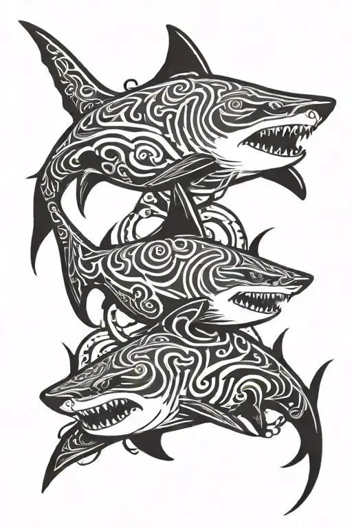 Father And Son Shark Swimming