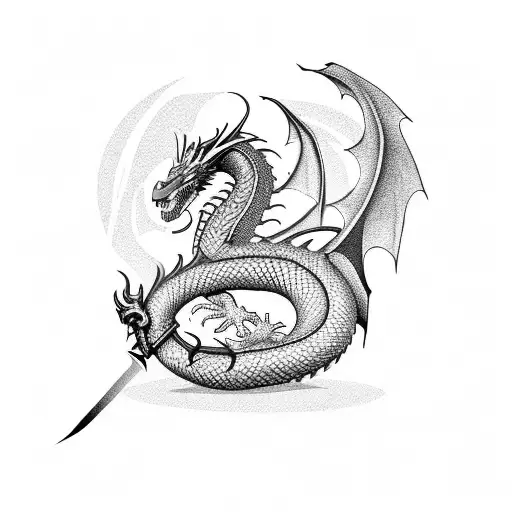 Dragon With Sword