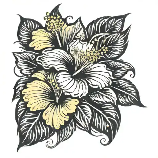 Yellow Hibiscus Flower On A Modern Combat Helmet