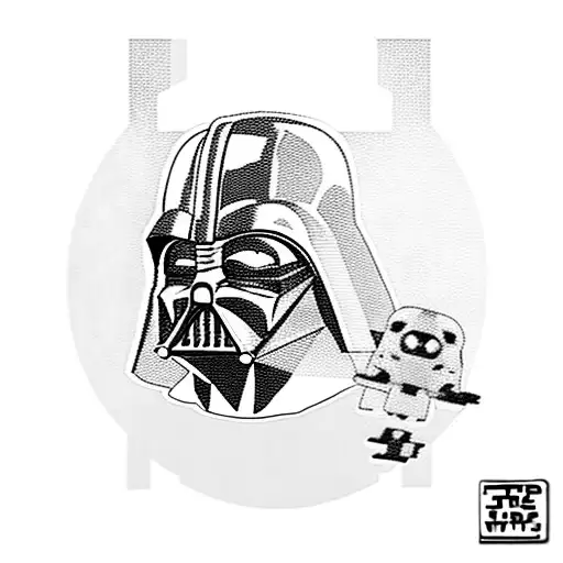 Darth Vader From Star Wars Playing With Bmo From Adventure Time