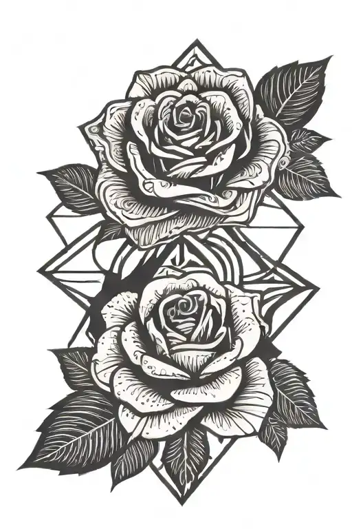 Mountain Peak Rose In Bloom In Middle Surrounded