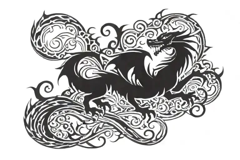 Tribal Dragon Arm Sleeve