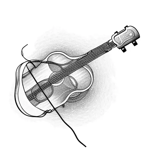 Intricate Syringe Intertwined With Guitar Strings