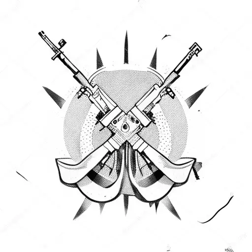 Army And War With Gun