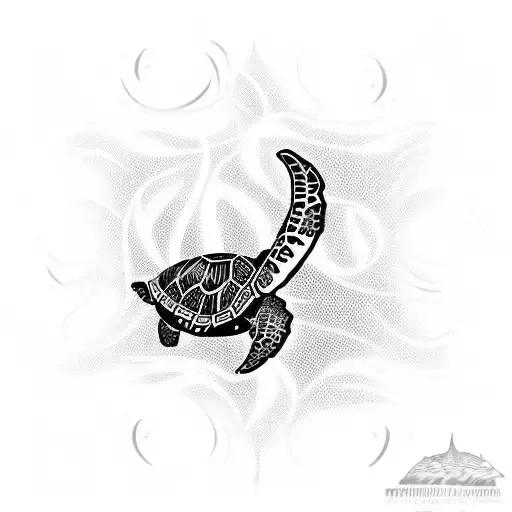 Samoan Style With Turtle Breaking Out Of Net