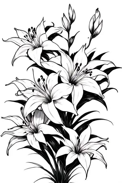 Inturprative Japaneese Spider Lilies Masculine Sharp Lines