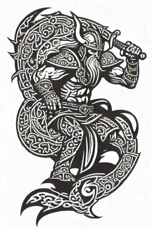 Viking Warrior Battling