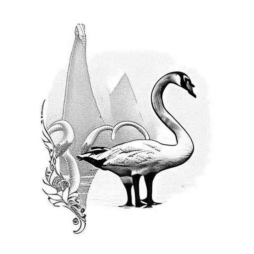 White Swan With A Bracelet To Go Over The Calf