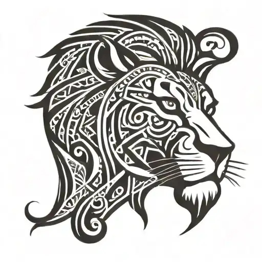 Tiki Style Lion Head