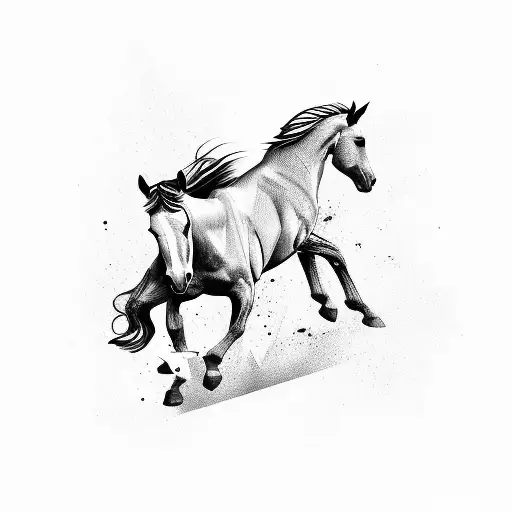 Horse Full Body On A Black Band