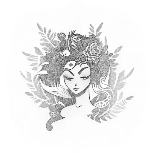 A Whimsical Scene Of A D&d Character Exploring A Lush Forest Filled With Colorful Flowers