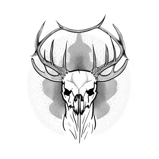 Deer Skull Wearing A Crown Of Thorns