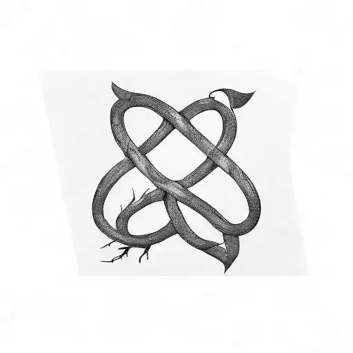 Bracelet Tattoo With The Letter S N And P Intertwined In The Roots Of A Tree That Symbolizes Life