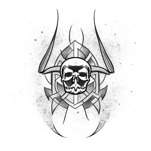 A Nordic Bird Skull With A Nordic Strength Rune