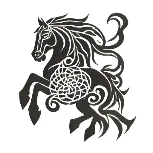 Horse With 8 Legs Knotwork Intertwined