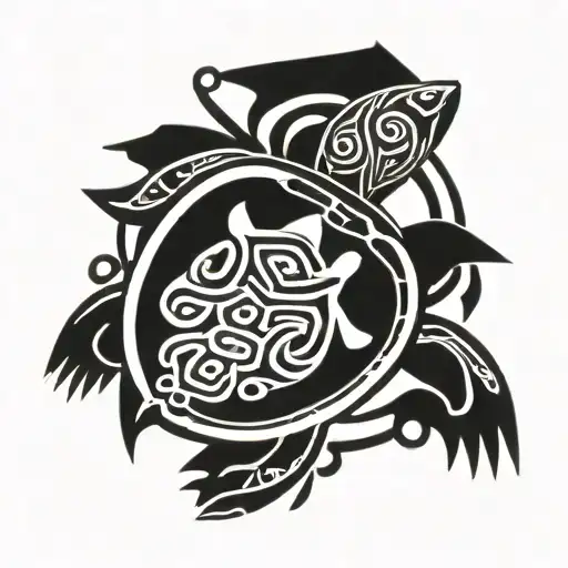 Turtle With Libra Symbol Intertwined