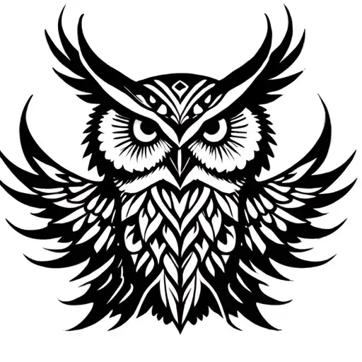 Tribal Flying Owl