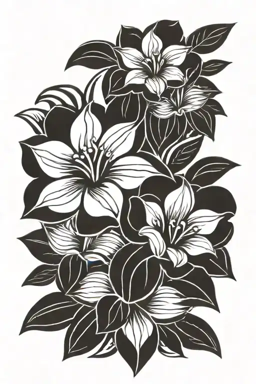 Simple Flower Line Dra Polynesian Samoan