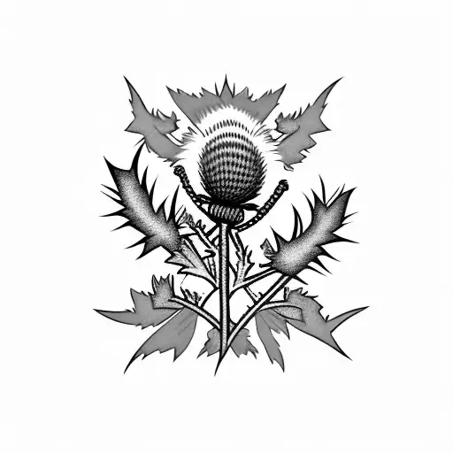 Scottish Thistle And Bruce Tartan