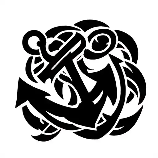 Navy Anchor Intertwined