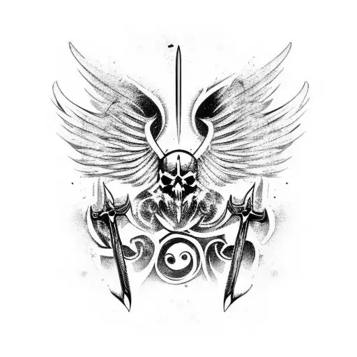 Angel Devil Wing With Sword