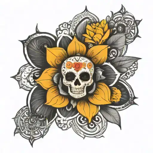 Sugar Skull Boho Mandala Lotus