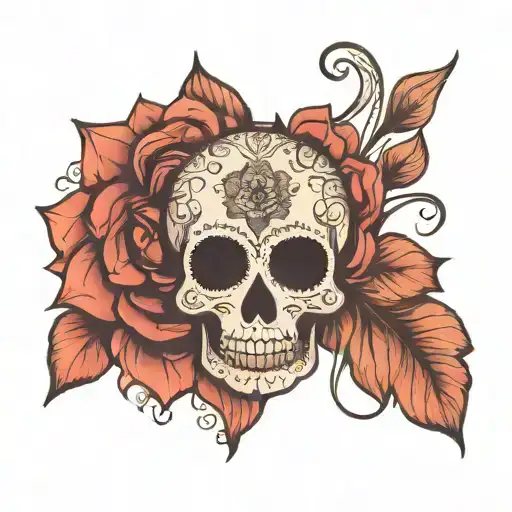 Sugar Skull Boho Mandala Lotus