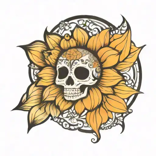 Sugar Skull Boho Mandala Lotus