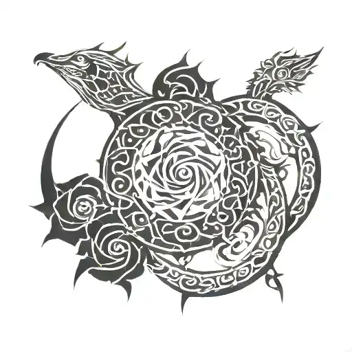 Longing Rose And Ouroboros Cycle Full Sleve