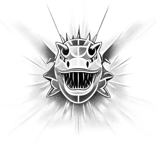 Neotribal Shark With Open Mouth