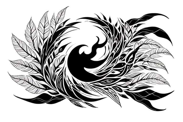 Ocean Nature Ornamental Tattoo Design