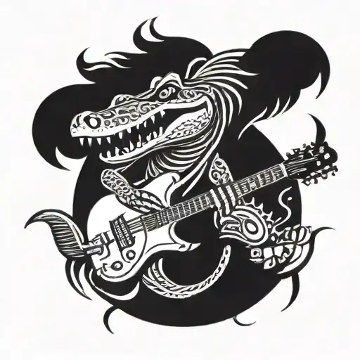 Crocodile Playing A Guitar