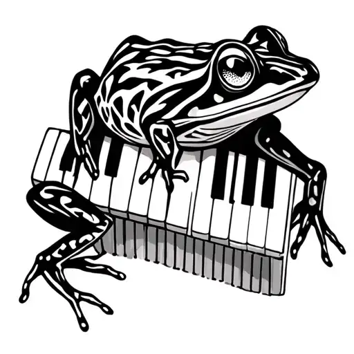 Tribal Frog On A Piano Keyboard